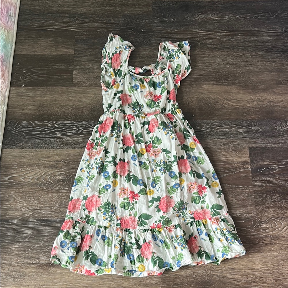 Old Navy Pink and Orange Ruffled One Shoulder Sundress